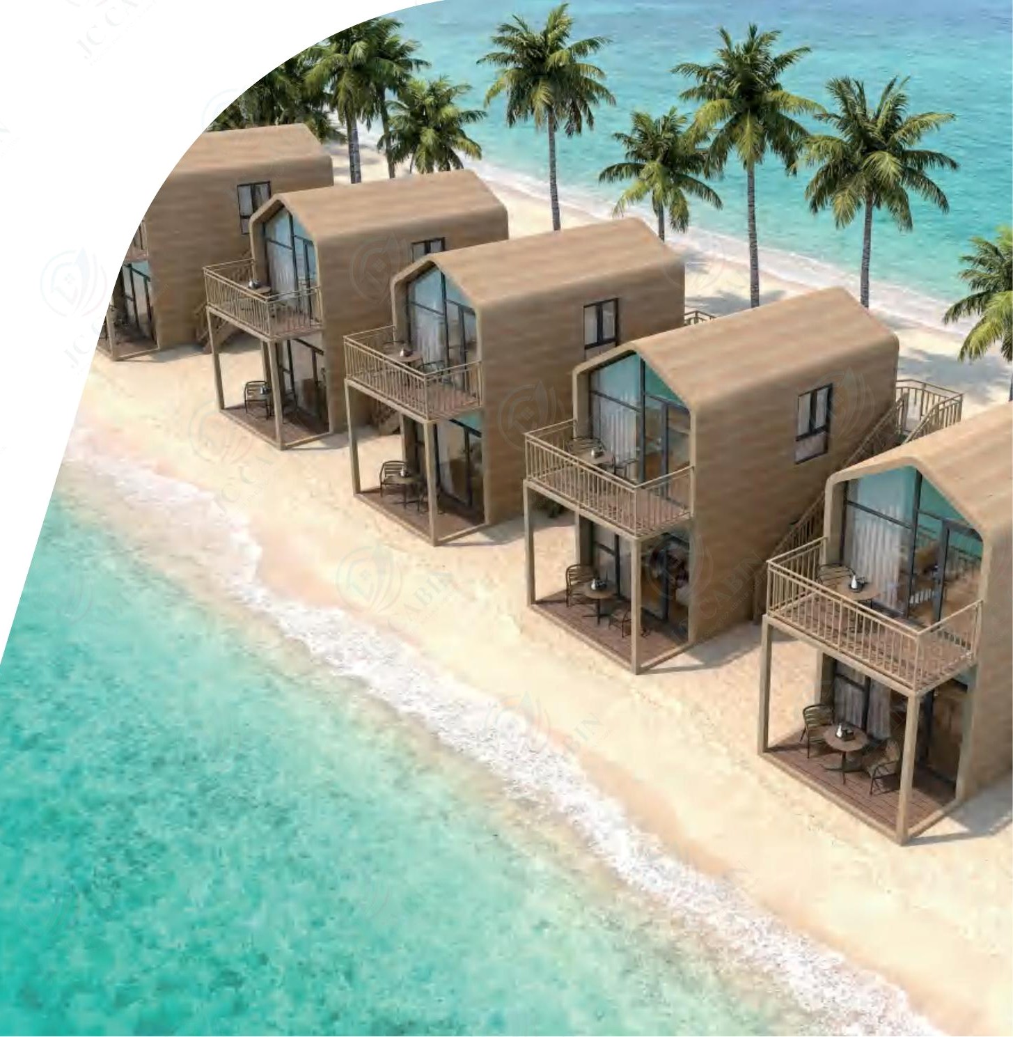 JC CABIN T Series Natural House in a landscaped setting